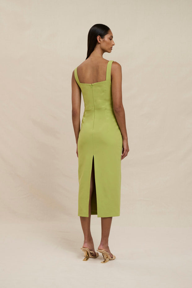 Venus Shell Midi Dress - Pistachio Green