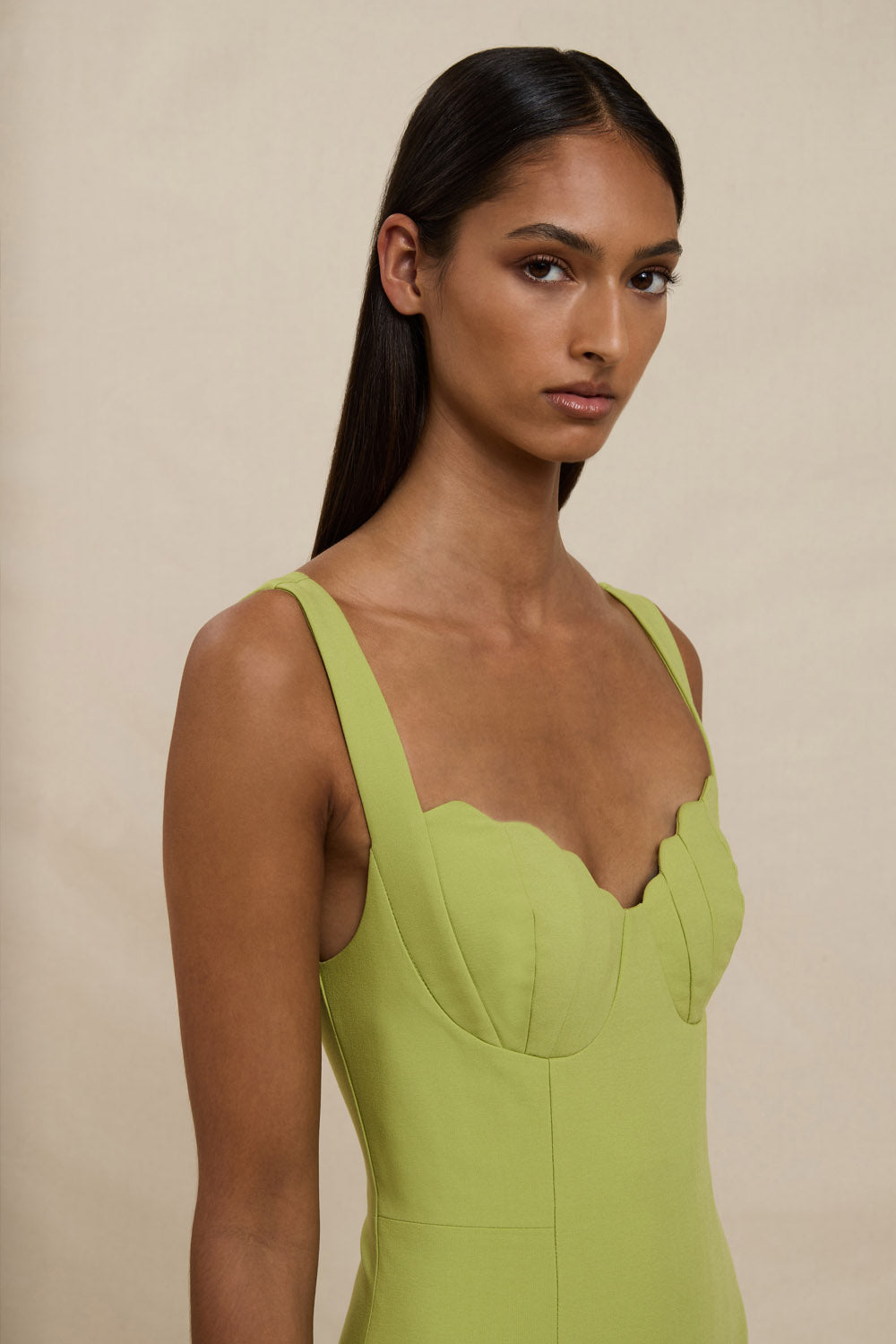 Venus Shell Midi Dress - Pistachio Green BY JOHNNY. Venus Shell Midi Dress - Pistachio Green BY JOHNNY.