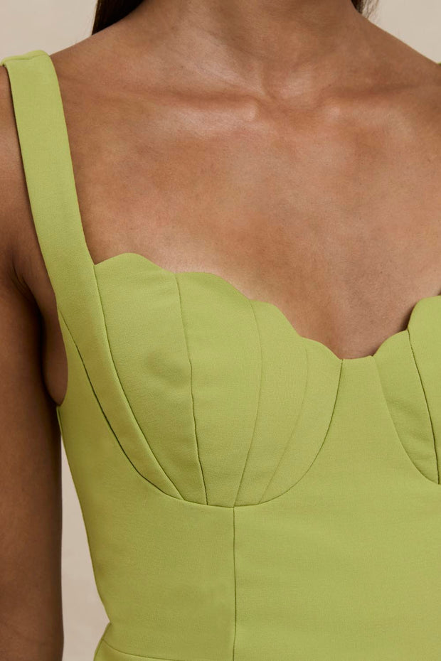 Venus Shell Midi Dress - Pistachio Green