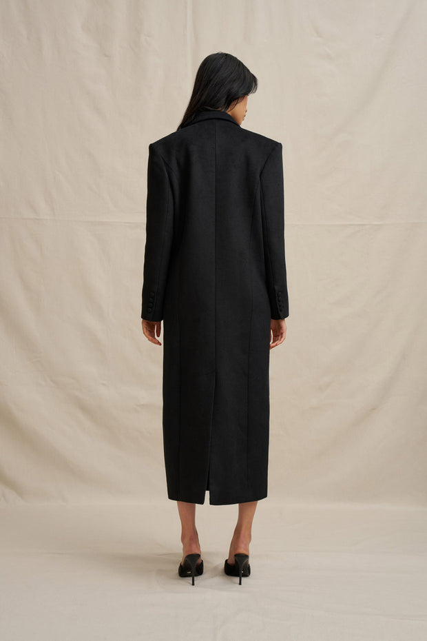 Winona Long Line Coat - Black