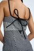 Zen Linear Halter Mini Dress - Black Ivory Pink