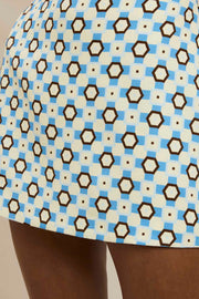 Zinnia Mini Skirt - Multi Yellow Blue