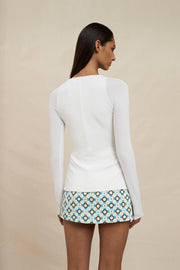 Zinnia Mini Skirt - Multi Yellow Blue