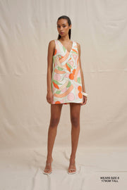 Bloomtide Mini Dress - Multi Green Peach