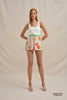 Bloomtide Mini Short - Multi Green Peach