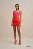 Technicolour Mini Dress - Pink Orange Red