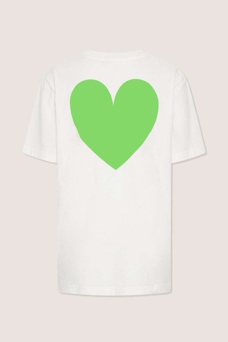 Heart Back Tee - White Green