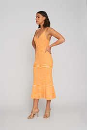 V Flare Knit Midi Dress | Final Sale - Mandarin Marle