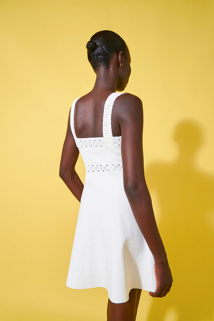 Knit Lace Ribbon Flare Mini | Final Sale