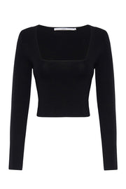 Clare Crop Sleeve Top - Black | Final Sale