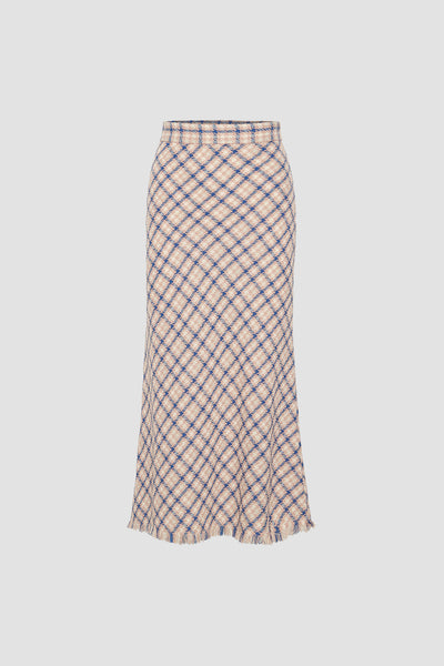 Alex Tweed Bias Skirt | Final Sale - Pink Ivory Blue