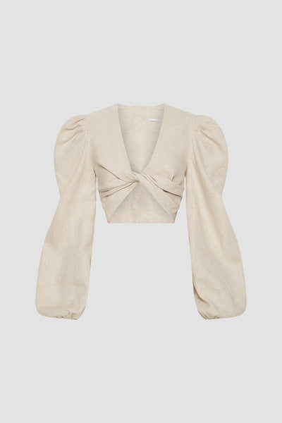 Lena Linen Twist Top | Final Sale