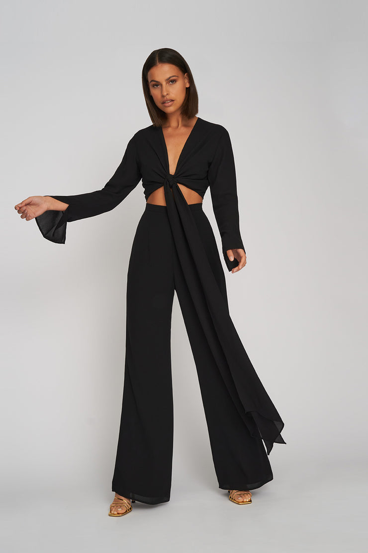 Mimi Scarf Top | Final Sale - Black