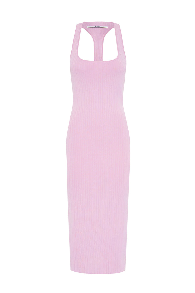 T Bar Rib Midi Dress - Lilac | Final Sale