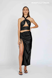 Carmen Gather Skirt | Final Sale - Black