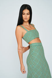 Alex Tweed Bias Skirt - Green Blush Bone