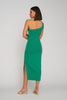 Asymmetric Knit Midi - Green