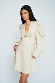 Bethany Linen Twist Mini Dress | Final Sale