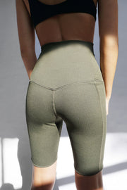 Rib Bike Shorts | Final Sale - Khaki