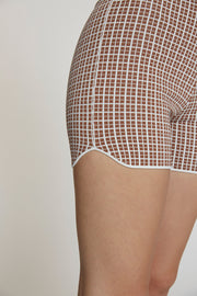 Window Check Knit Short | Final Sale - Brown Ivory