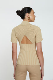 Button Down Knit Top | Final Sale - Latte
