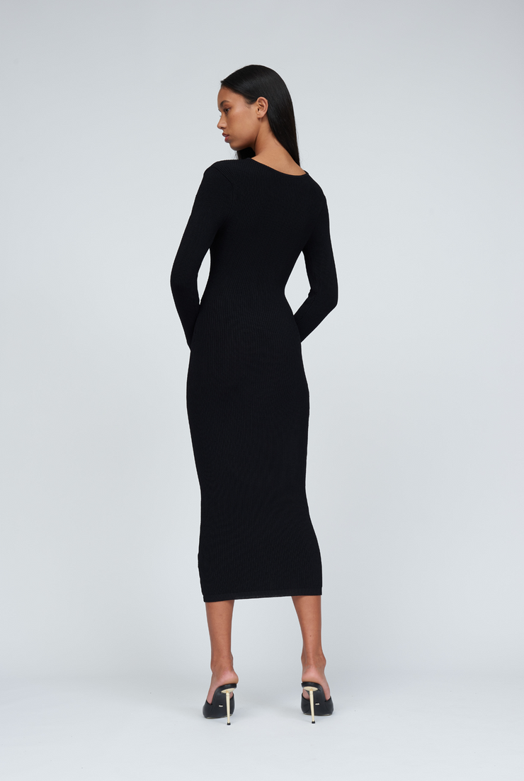 Cable Twist Knit Dress | Final Sale - Black