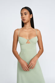 Callia Wire Midi Dress | Final Sale  - Artichoke Green