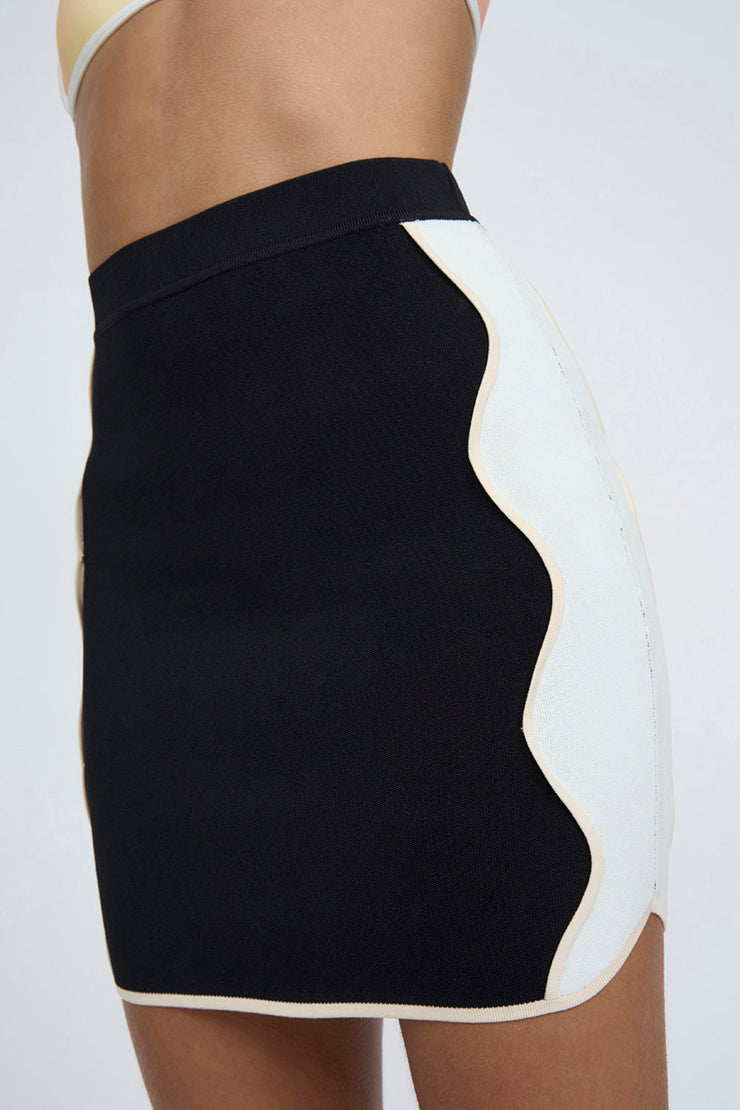 Caprera Knit Mini Skirt | Final Sale - Black Ivory