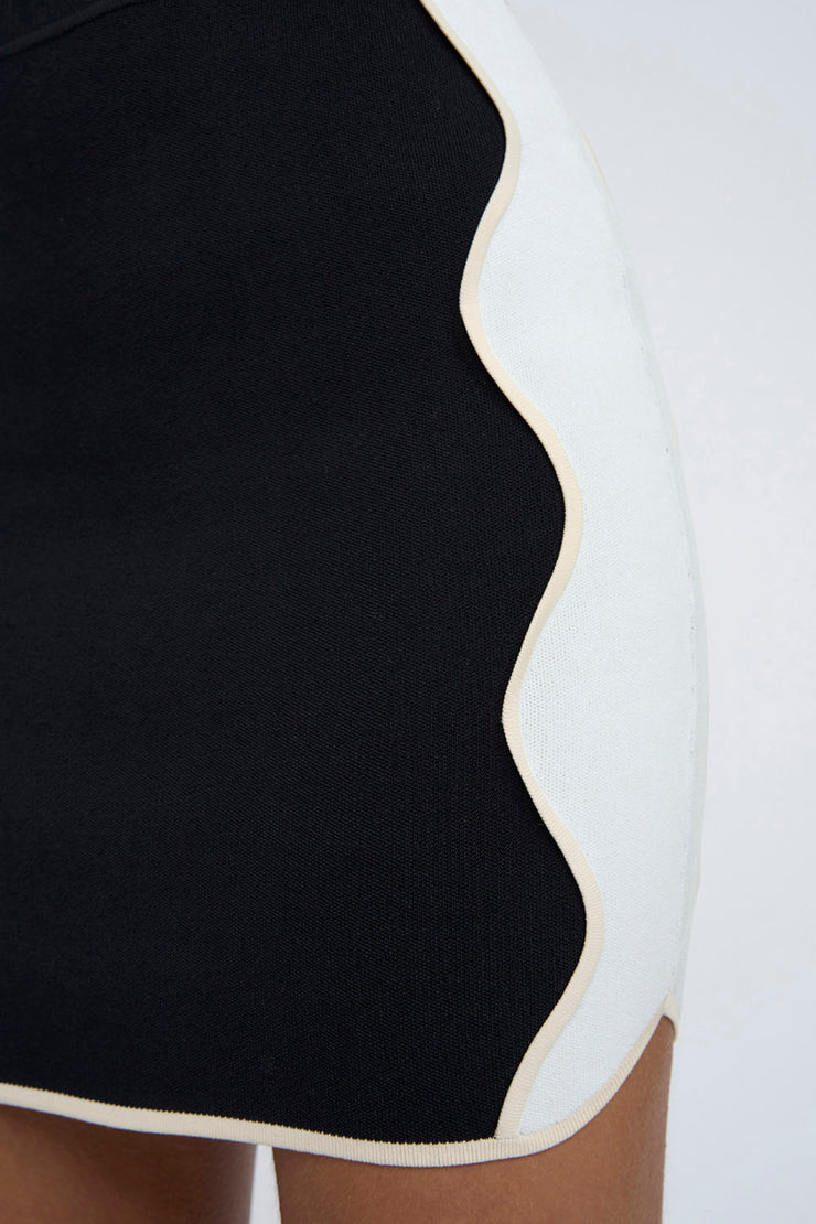 Caprera Knit Mini Skirt | Final Sale - Black Ivory