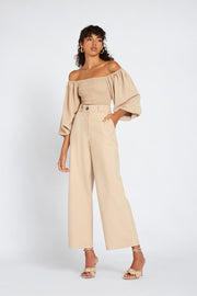 Carolina Smock Blouse | Final Sale - Tan