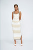 Cassia Sol Knit Sweetheart Midi | Final Sale - Ivory Sand Black