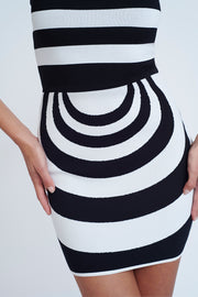 Cassia Stripe Knit Mini Dress | Final Sale - Black White