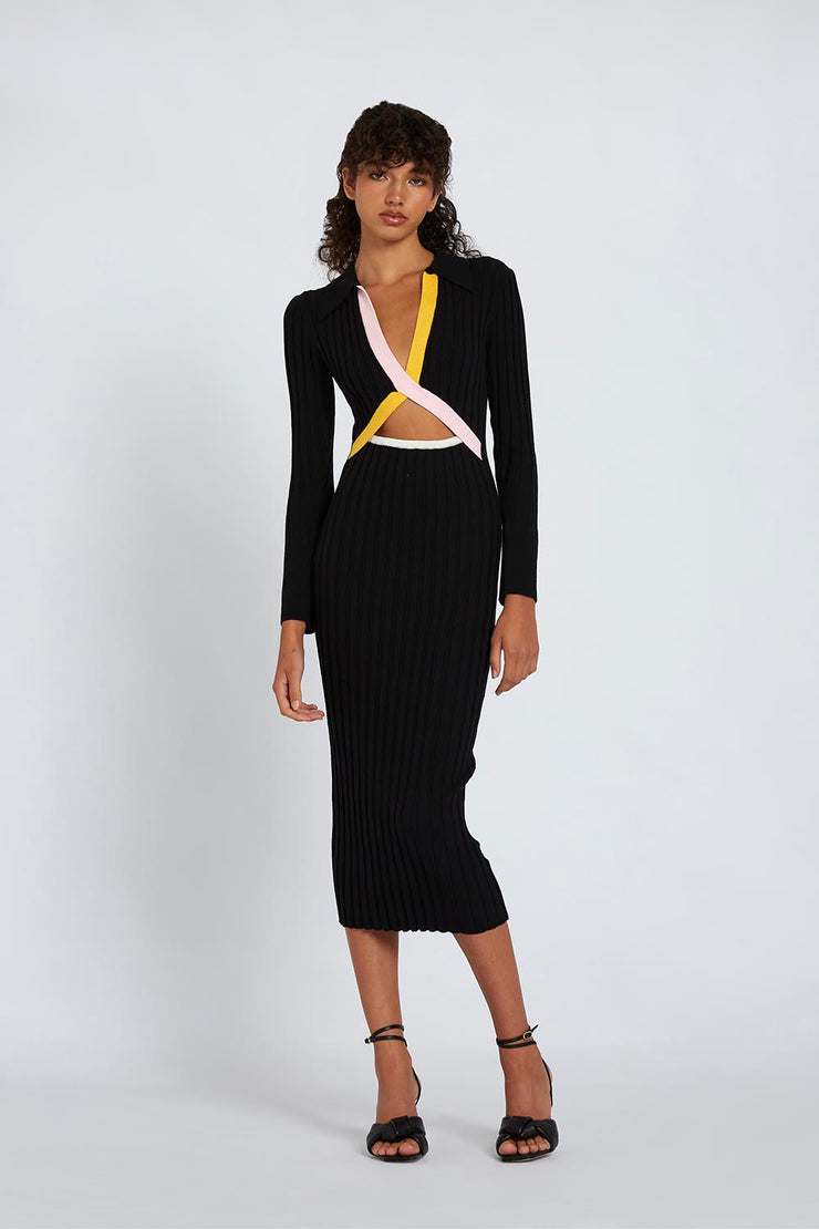 Caylee Cut Out Knit Dress | Final Sale - Black
