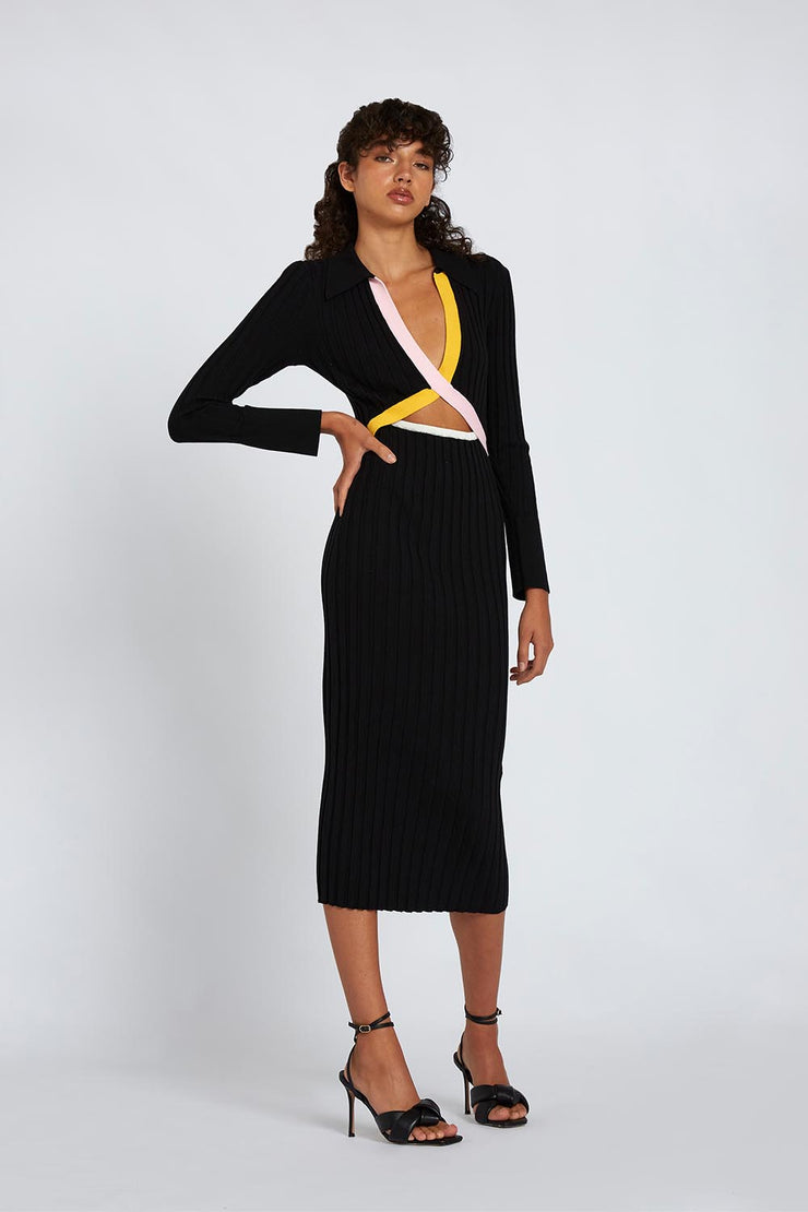 Caylee Cut Out Knit Dress | Final Sale - Black