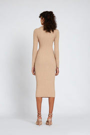 Caylee Cut Out Knit Dress | Final Sale - Latte