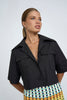 Charlie Cropped Shirt | Final Sale  - Black