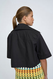 Charlie Cropped Shirt | Final Sale  - Black