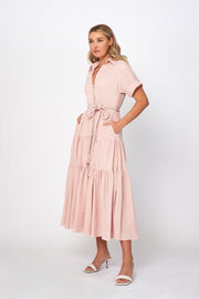 Patricia Tie Dress | Final Sale - Pink White