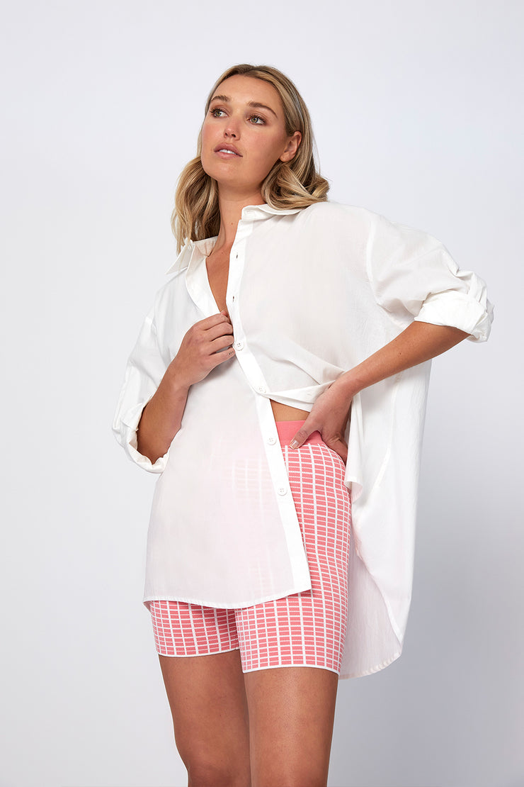 Check Knit Mini Short | Final Sale - Pink White