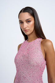 Cherry Tweed Dress | Final Sale- Pink