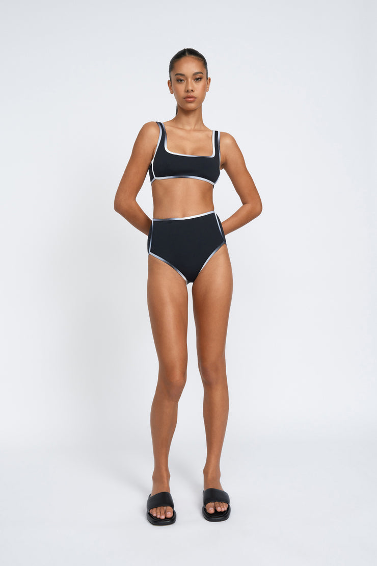 Ciana Swim Top | Final Sale - Black White