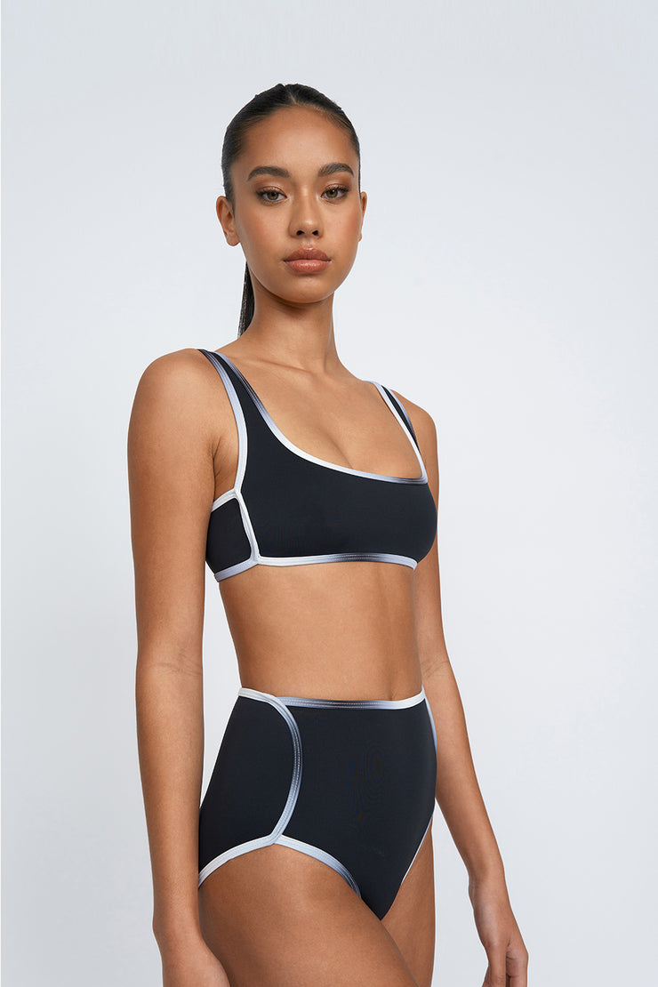 Ciana Swim Top | Final Sale - Black White