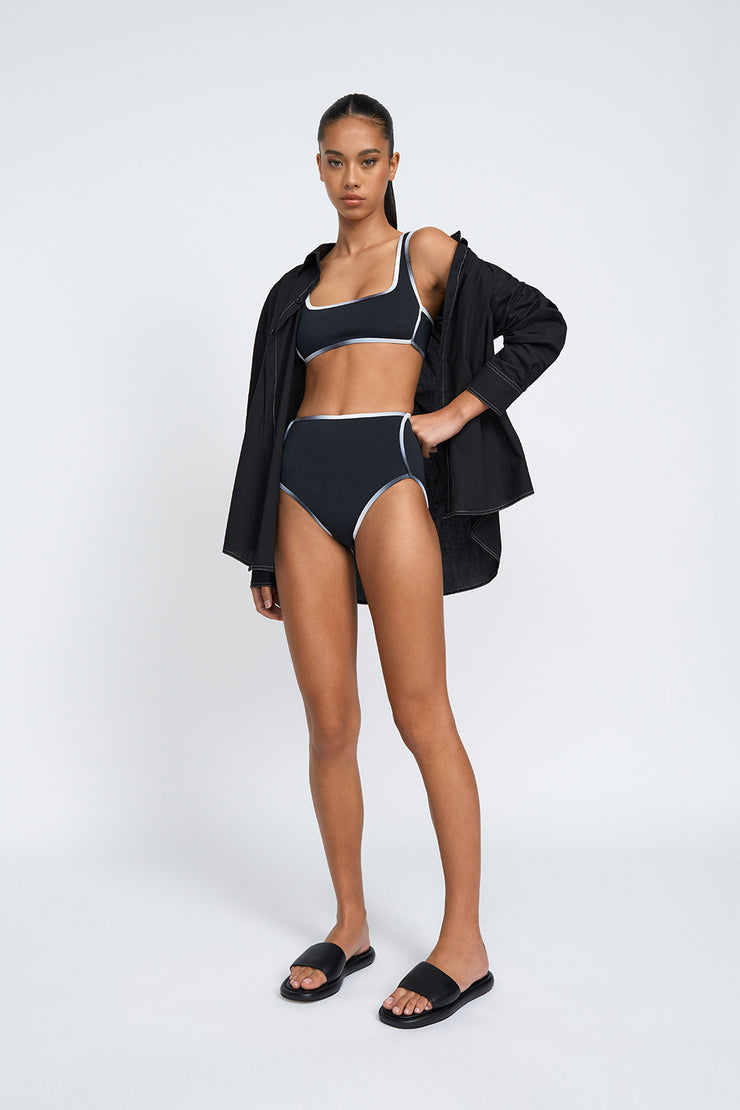 Ciana Swim Top | Final Sale - Black White