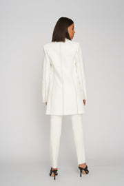 Contrast Linen Jacket | Final Sale - White