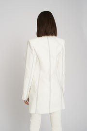 Contrast Linen Jacket | Final Sale - White