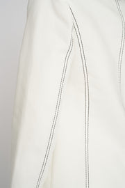 Contrast Linen Jacket | Final Sale - White