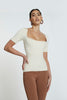Panelled Rib Knit Top | Final Sale - Creme