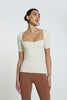 Panelled Rib Knit Top | Final Sale - Creme