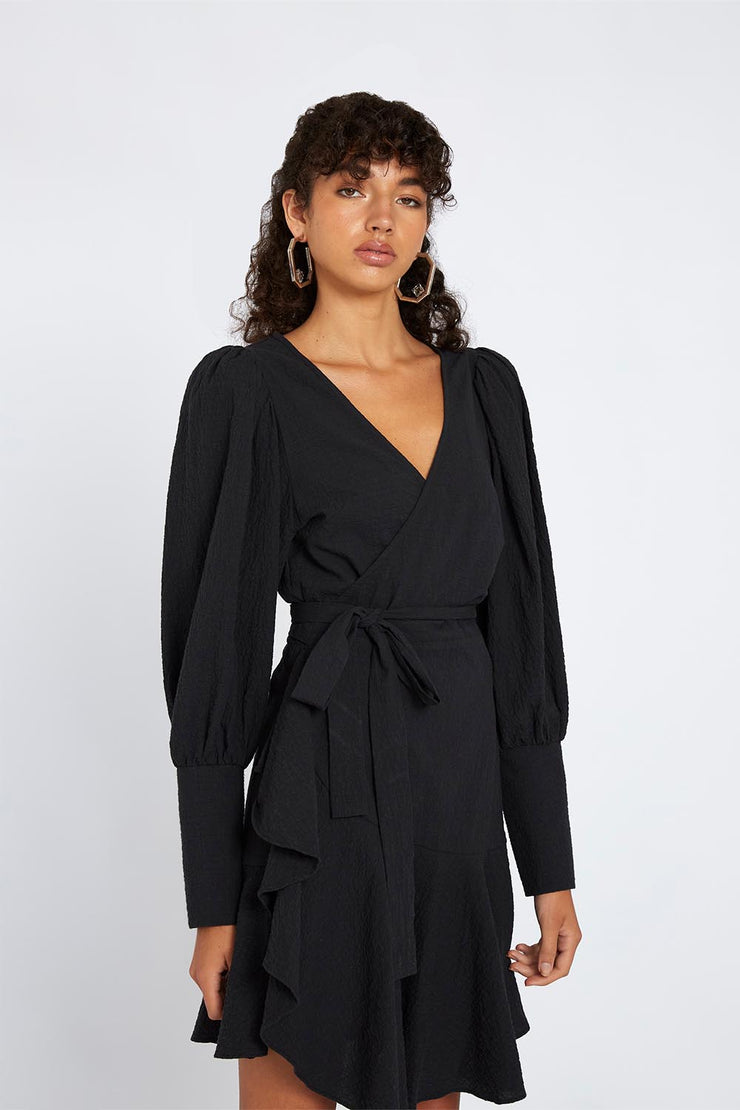 Crush Wrap Dress | Final Sale - Black