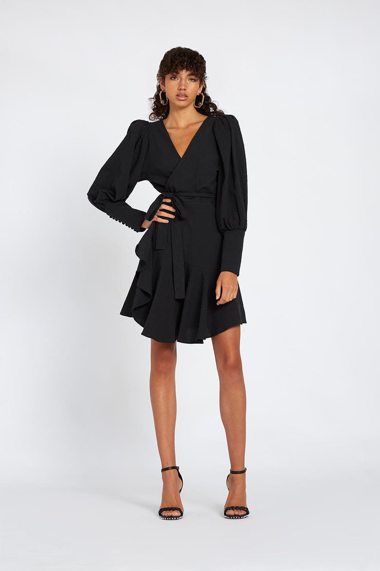 Crush Wrap Dress | Final Sale - Black